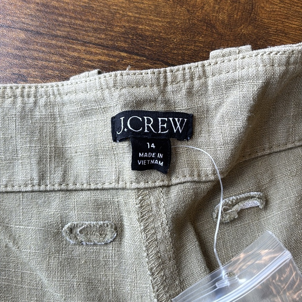 J. Crew linen Kacki  Tan Pants - Picture 4 of 5